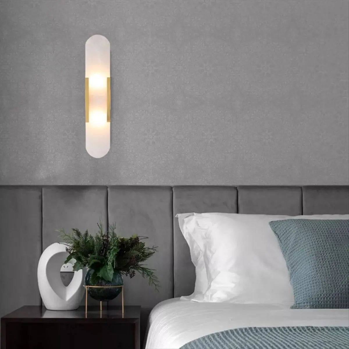 【~ New FDDT】Natural Marble Wall Lamp Living Room Bedroom Bedside Decoration Wall Light Golden Hotel Aisle Staircase Sconce