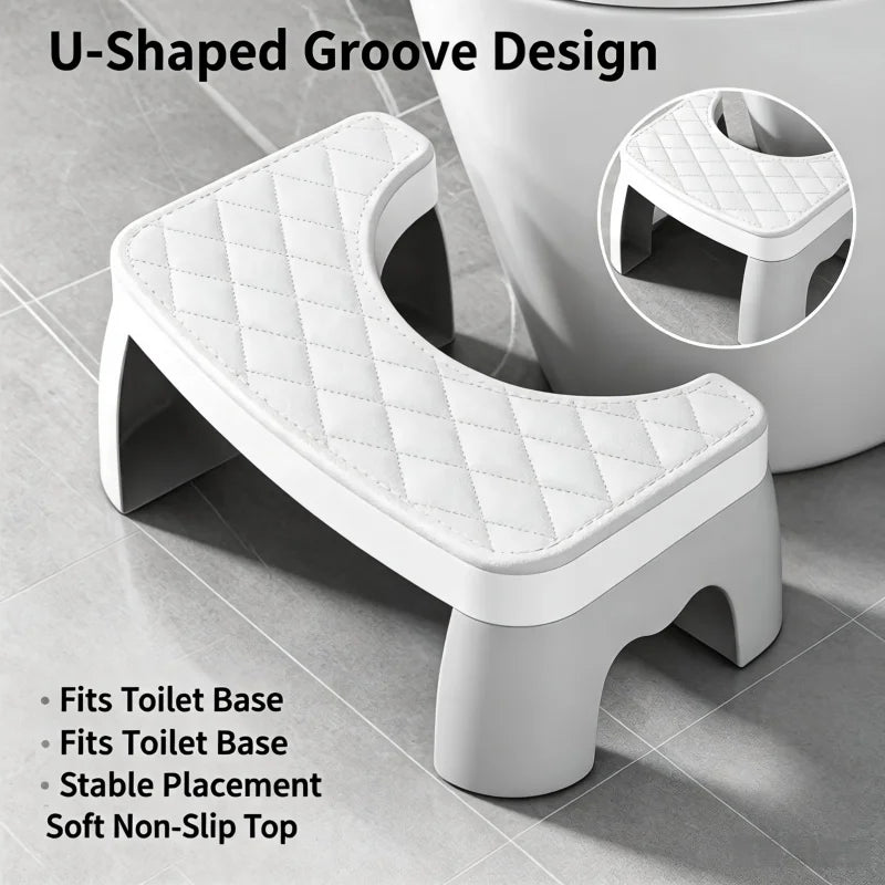 Slip Resistant Water-proof Potty Foot Stool Ergonomic Raised Footrest Stable Frame Household Washroom Auxiliary Tool Suitable Fo