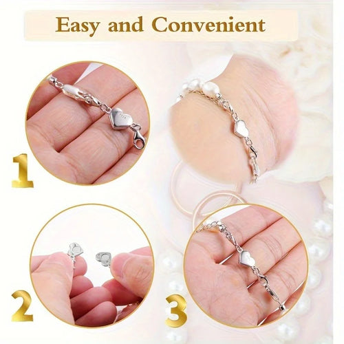 1pc Heart Magnetic Jewelry Connector Clasp Magnetic Necklace Clasp and Closure Double Chain Necklace Lobster Clasp