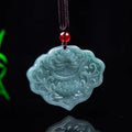 Real Burmese A Emerald Jade Blue Water Ruyi Lotus Pendant Amulets Natural Emerald Jewelry Gifts Certificate Sweater Chain Women