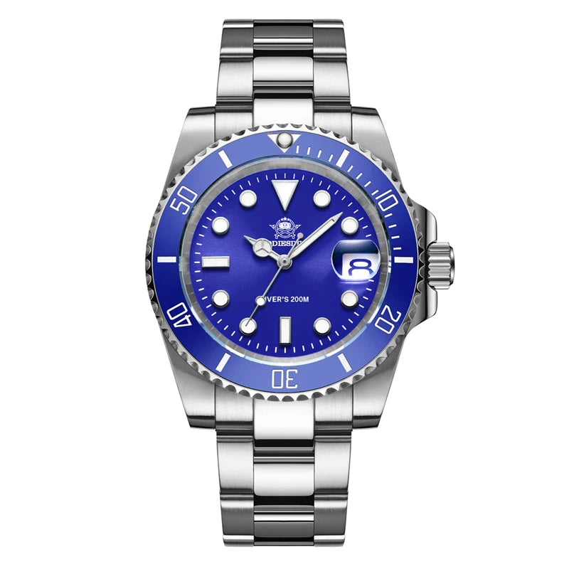 ADDIESDIVE Men's Classic Watch with Ceramic Bezel 200m Water Resistant Casual Quartz Watch BGW9 Blue Luminous Gift Watch MY-H3-2