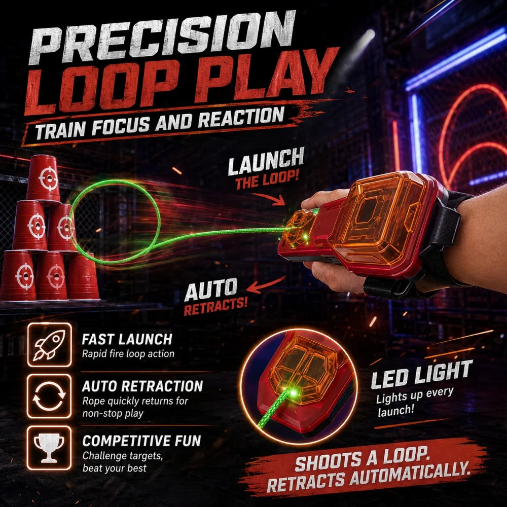 Rope Launcher Spider Web Shooting Toy Auto Retract Wrist Device Creative Battle Cosplay Gadget LED Light Gift