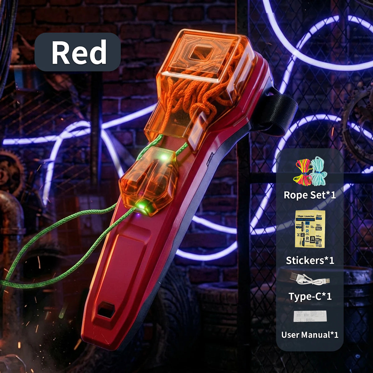 Rope Launcher Spider Web Shooting Toy Auto Retract Wrist Device Creative Battle Cosplay Gadget LED Light Gift